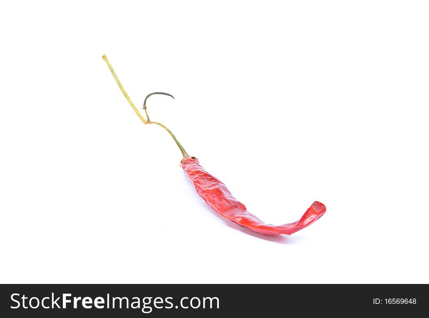 Dry Red Hot Chili on white background