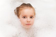 Little  Girl Having Bubble Bath Stock Photography