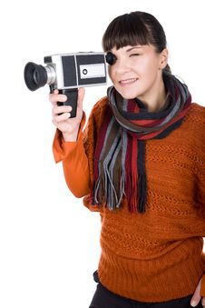 Woman With Camera Stock Photography Woman With Camera Stock Photography
