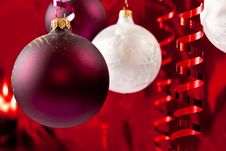 White And Red Baubles Stock Photos White And Red Baubles Stock Photos