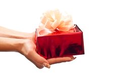 Female Hands And Present Royalty Free Stock Photography Female Hands And Present Royalty Free Stock Photography