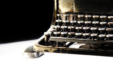 Old Dark Typewriter With Computer Mouse Stock Image