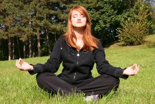 Girl Meditating In Nature Stock Photo Girl Meditating In Nature Stock Photo