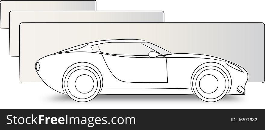 Lateral View concept sketch car. Lateral View concept sketch car