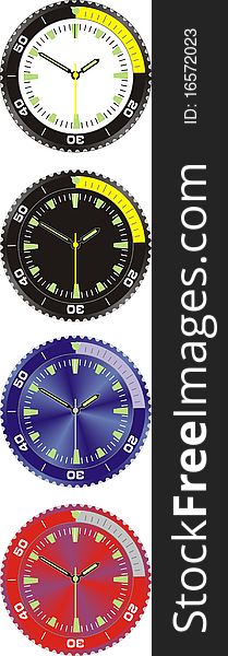 Vector many-coloured image watch. Vector many-coloured image watch