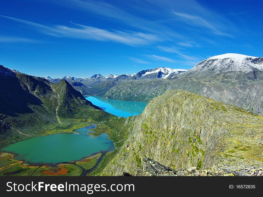 Picturesque Norway mountain landscape.