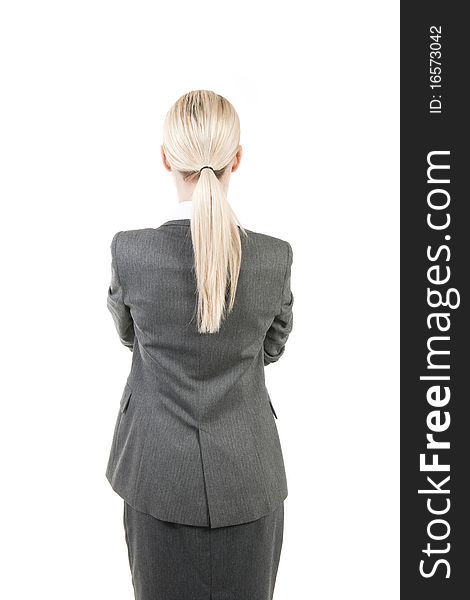 Rear view of a businesswoman