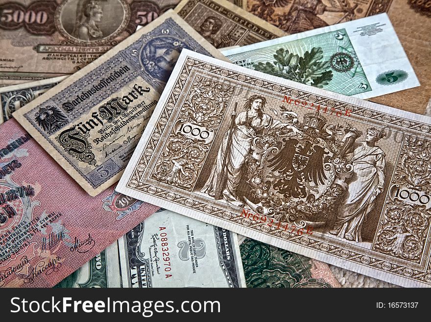 Old bank notes, for collection. Old bank notes, for collection