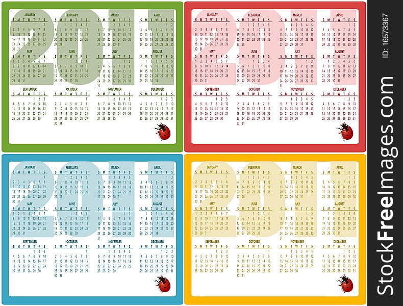 Vector Illustration of style design Calendars for 2011
