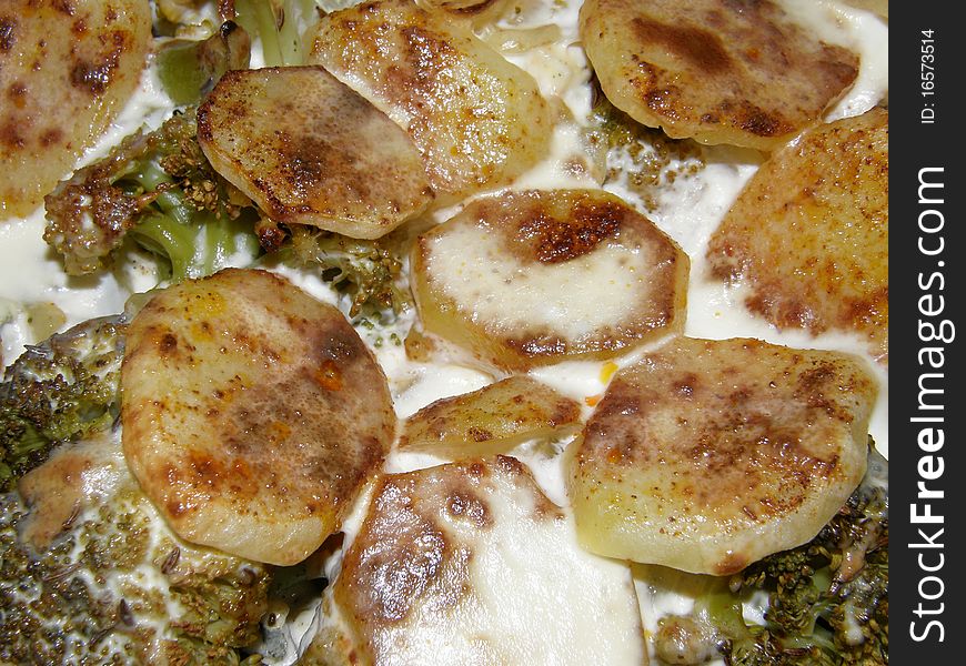 Baked vegetable with cheese and cream. Baked vegetable with cheese and cream