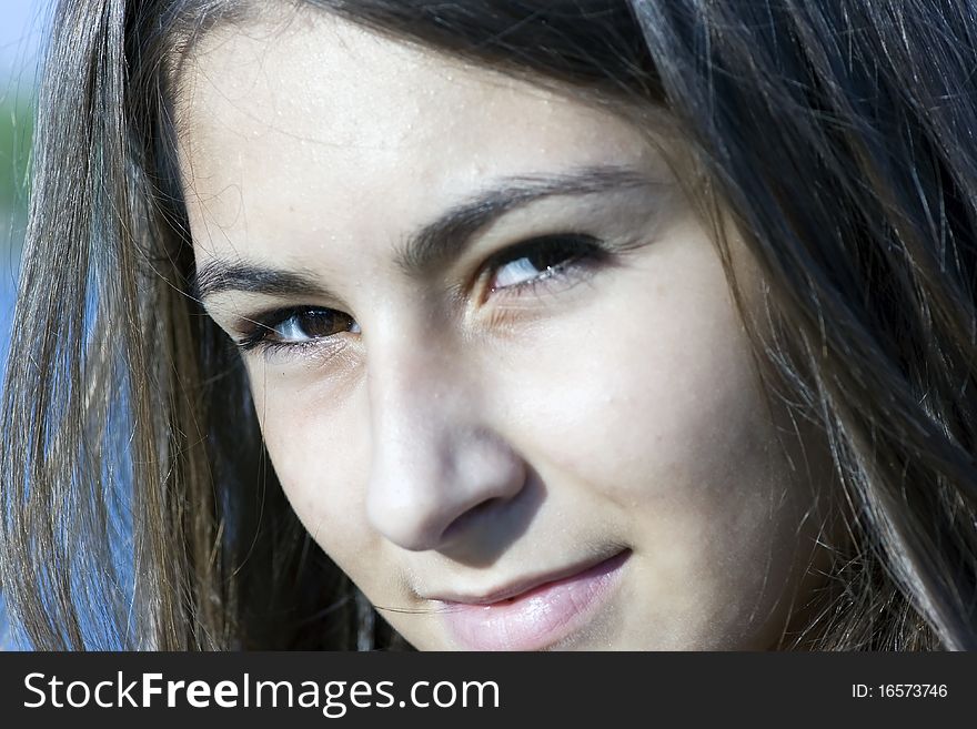 Portrait of a teenager girl close-up