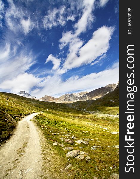 Mountain trail in Alta Valtellina. Mountain trail in Alta Valtellina