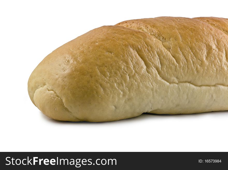 A whole bread isolated on white