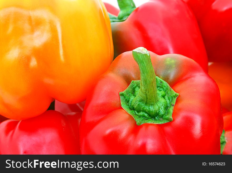 Red sweet pepper at Fruits and Vegetable Stand
