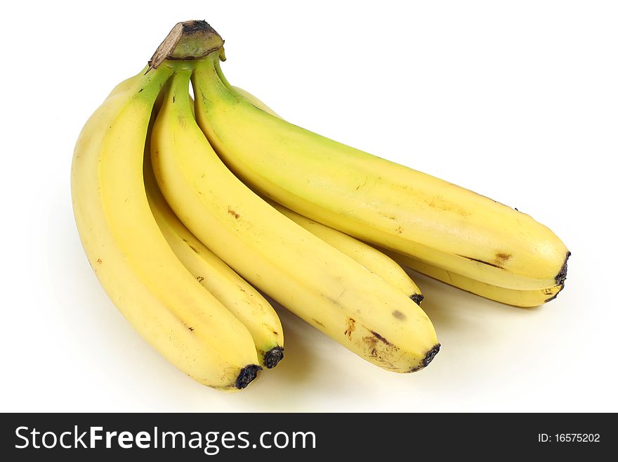 Sweet bananas on white background