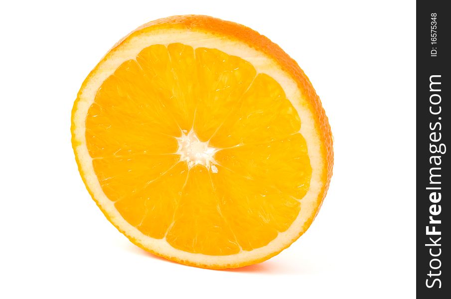 Ripe oranges on a white background
