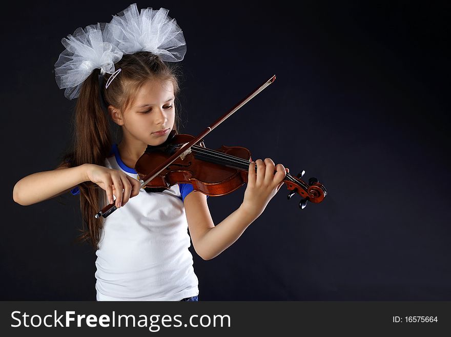 Girl with violin and bow