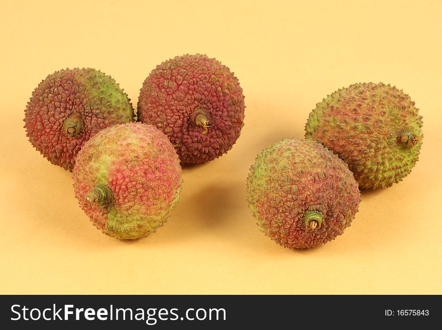 China's fruit in white background lychee