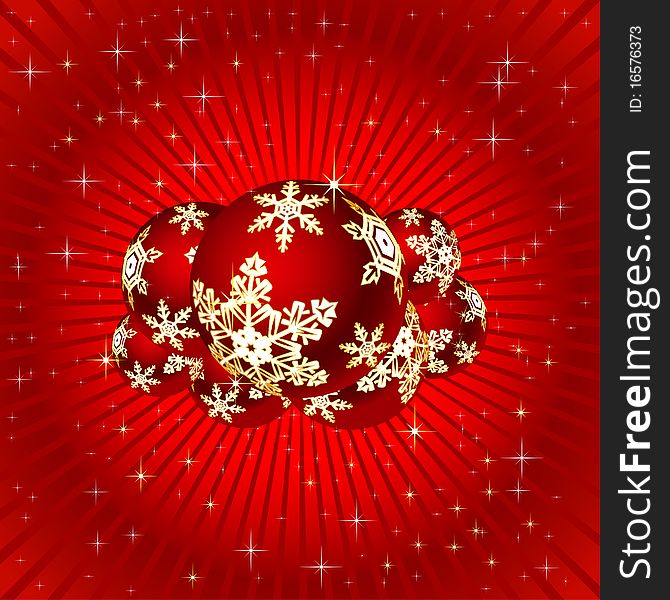Christmas illustration on a red background. Vector. Christmas illustration on a red background. Vector.