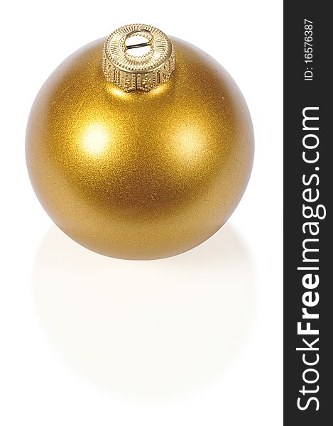 Christmas Bronze Ball isolated On White Background. Christmas Bronze Ball isolated On White Background