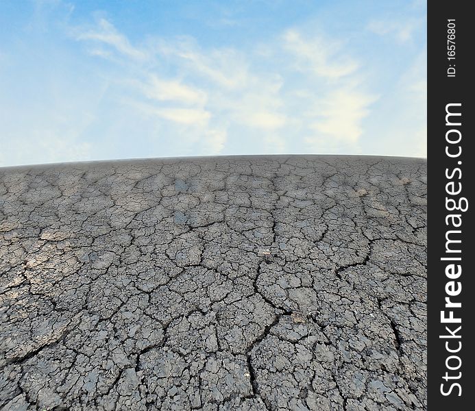 Barren land at summer