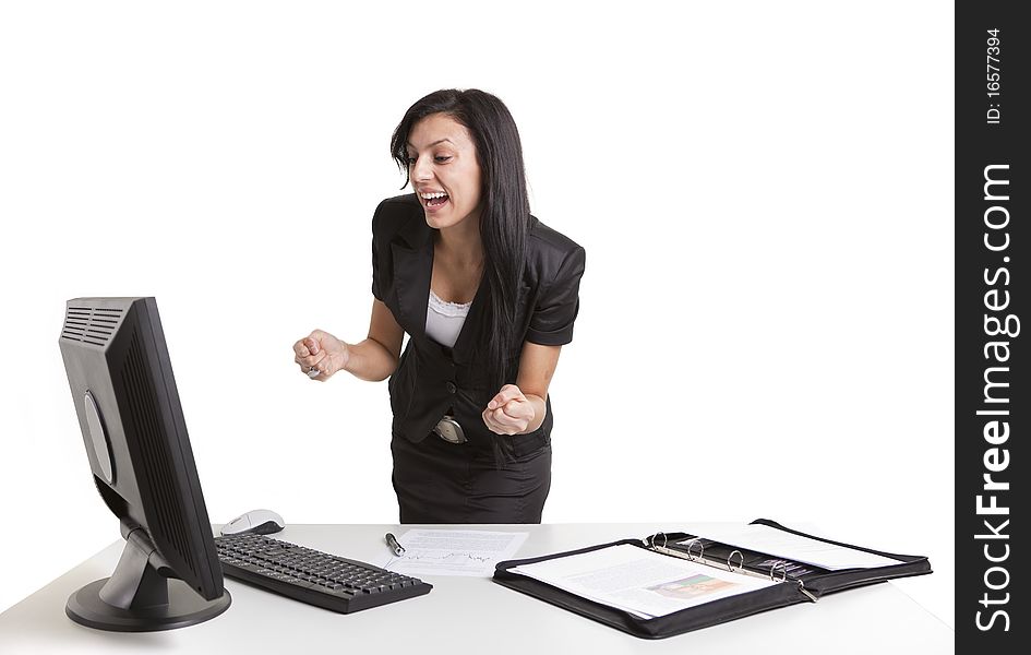 Sucessful business Woman in front of Computer. Sucessful business Woman in front of Computer