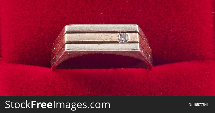 Ring on a red background