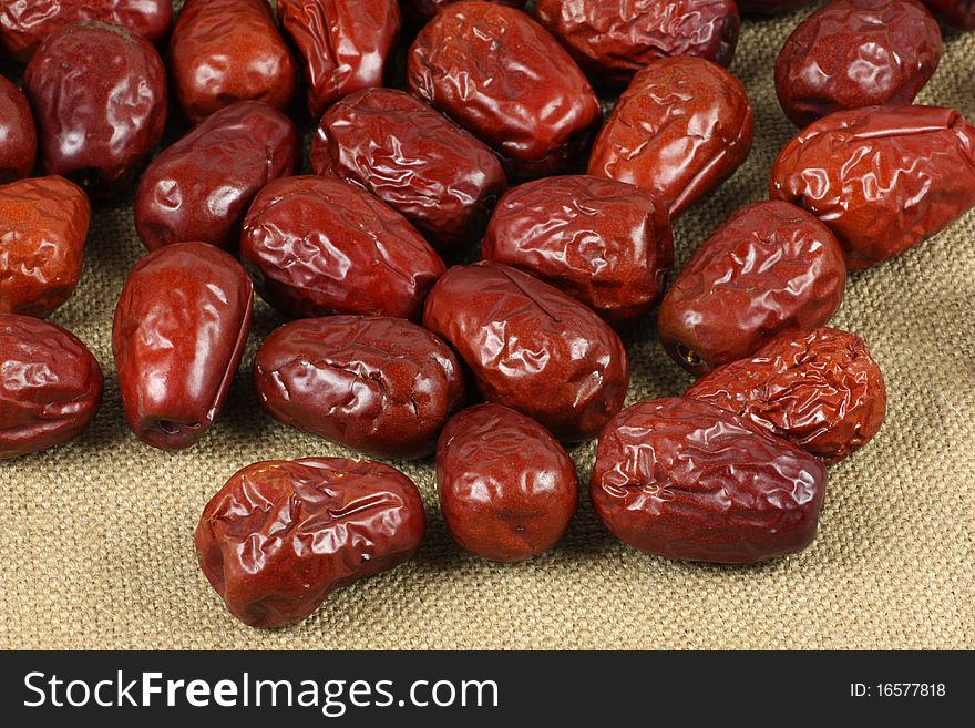 Sweet red dates are isolated. Sweet red dates are isolated