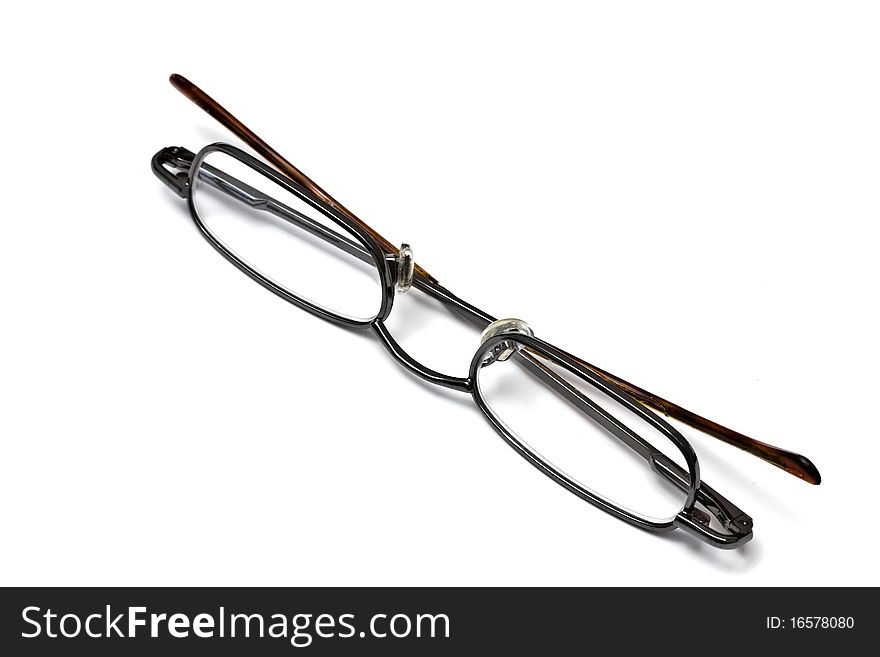 Reading glasses isolated on white background