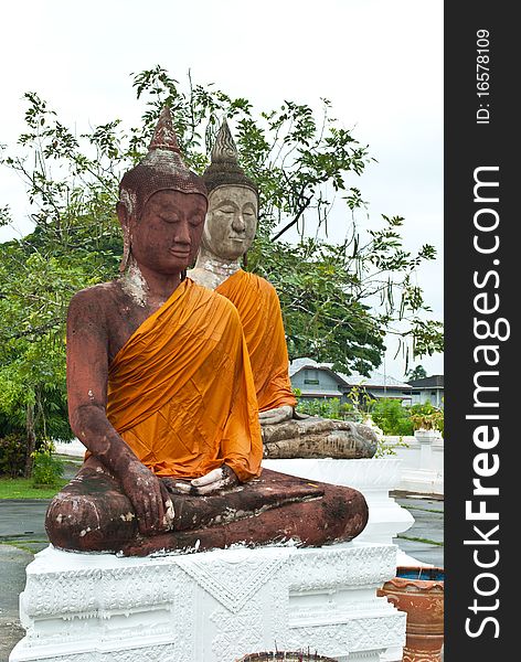 Buddha status in chaiya, suratthanee, thailand