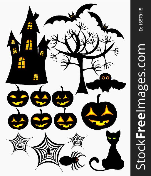 Set of halloween  design elements. Set of halloween  design elements