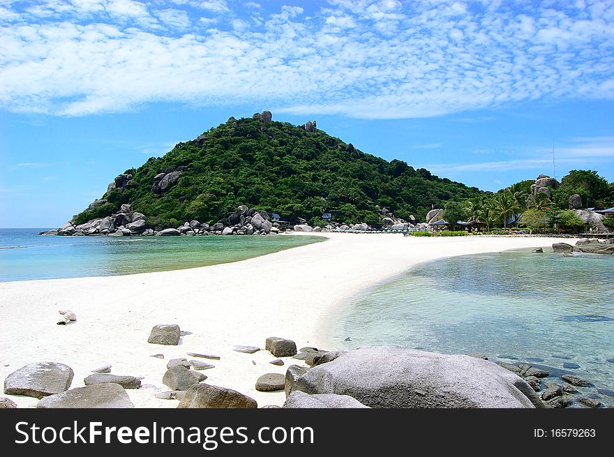 Beautiful beach with white sand and blue sea. Nang Yuan Island. Thailand. Beautiful beach with white sand and blue sea. Nang Yuan Island. Thailand.