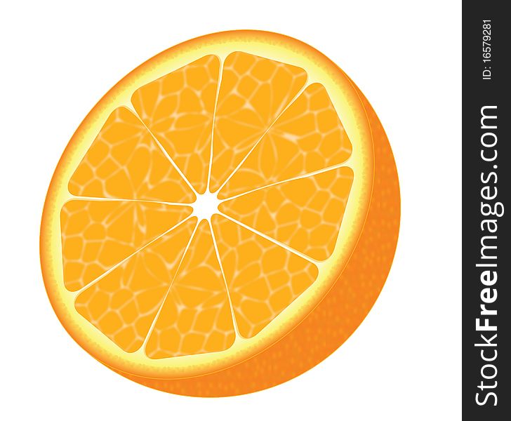 A illustration of half an orange