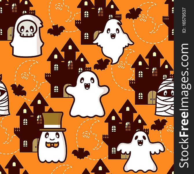 Abstract halloween pattern, made as seamless, easy to repeat as wallpaper or gift wrapping paper. Abstract halloween pattern, made as seamless, easy to repeat as wallpaper or gift wrapping paper.