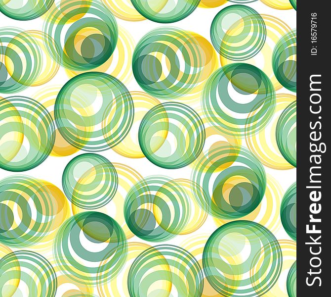 Seamless vector texture with green and yellow circles. Seamless vector texture with green and yellow circles