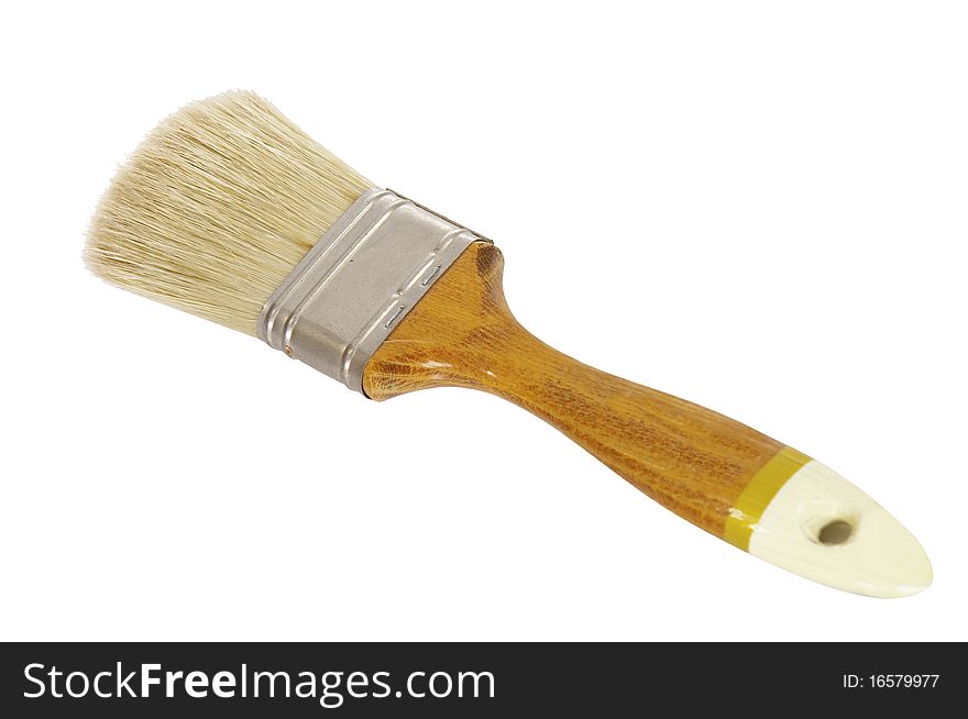 This image shows a paintbrush on a white background