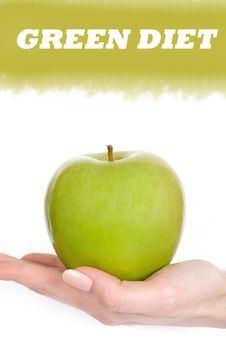 Green Apple In A Beautiful Hand Of Woman Stock Photos Green Apple In A Beautiful Hand Of Woman Stock Photos