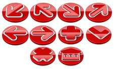 Red Arrow Sign Web 2.0 Internet Buttons. Stock Image