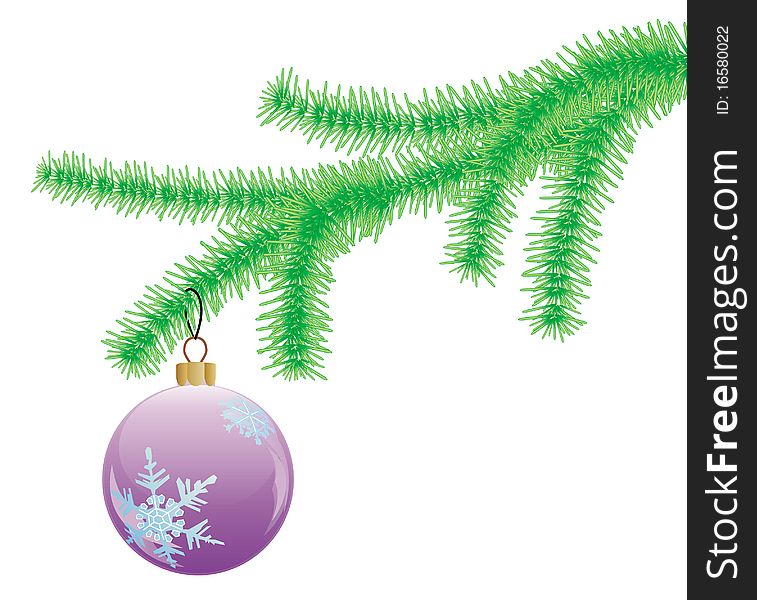 Fir branch with a Christmas decoration