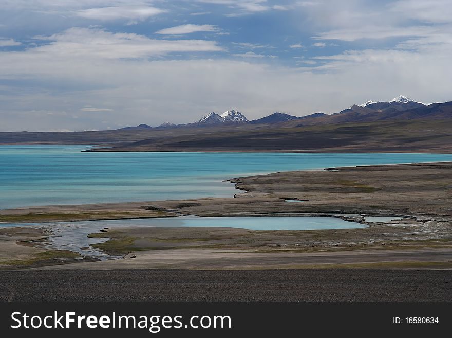 Stunning torquise lake in the remote part of Western Tibet. Stunning torquise lake in the remote part of Western Tibet