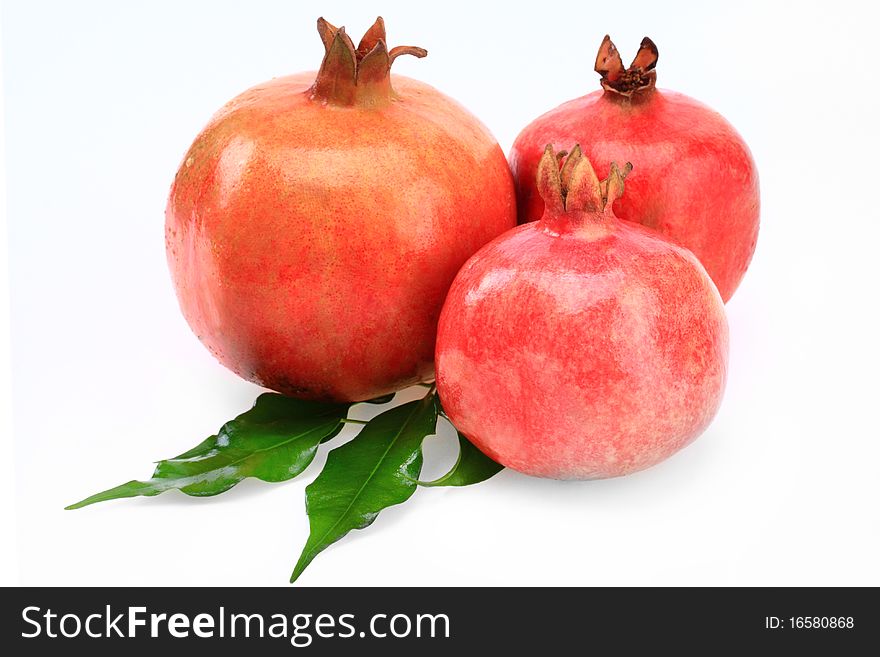 Pomegranates on a white background