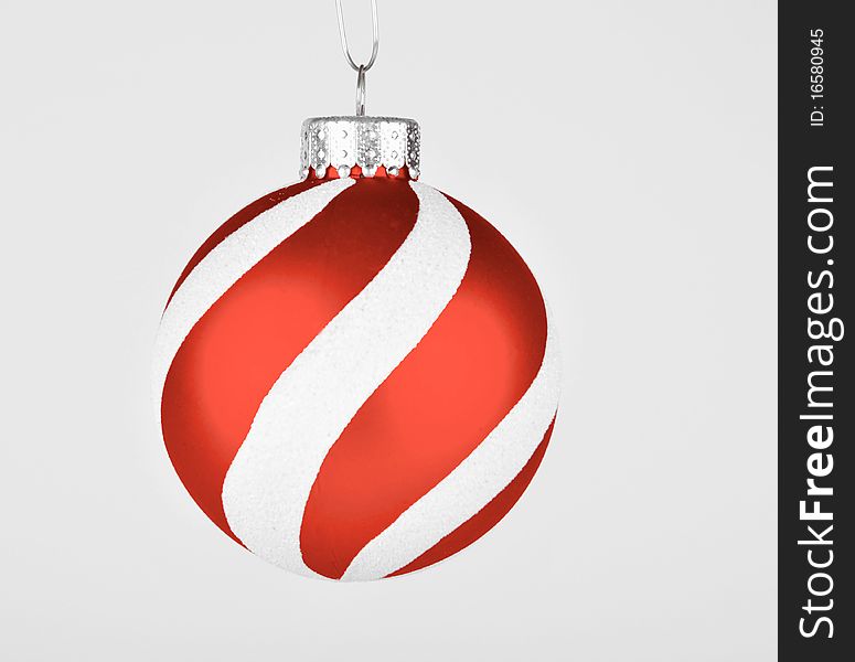 Xmas holiday red and white striped ornament. Xmas holiday red and white striped ornament