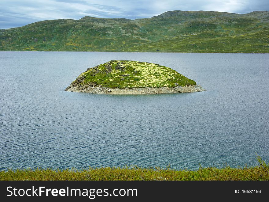 Picturesque Norway Landscape With Island.