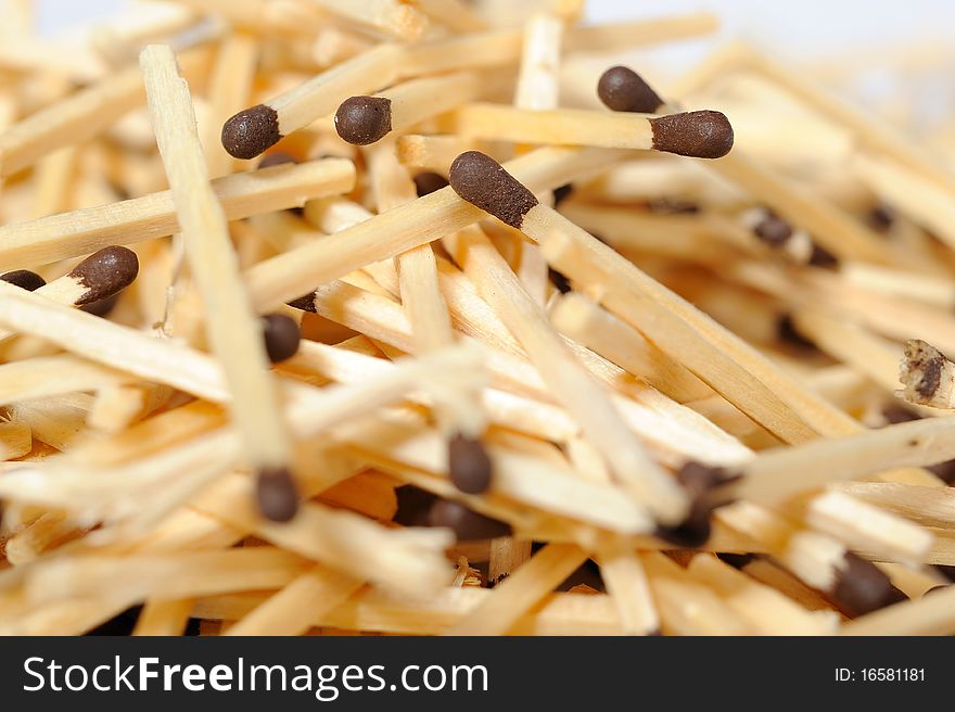 Background of many brown matches. focus on some matches