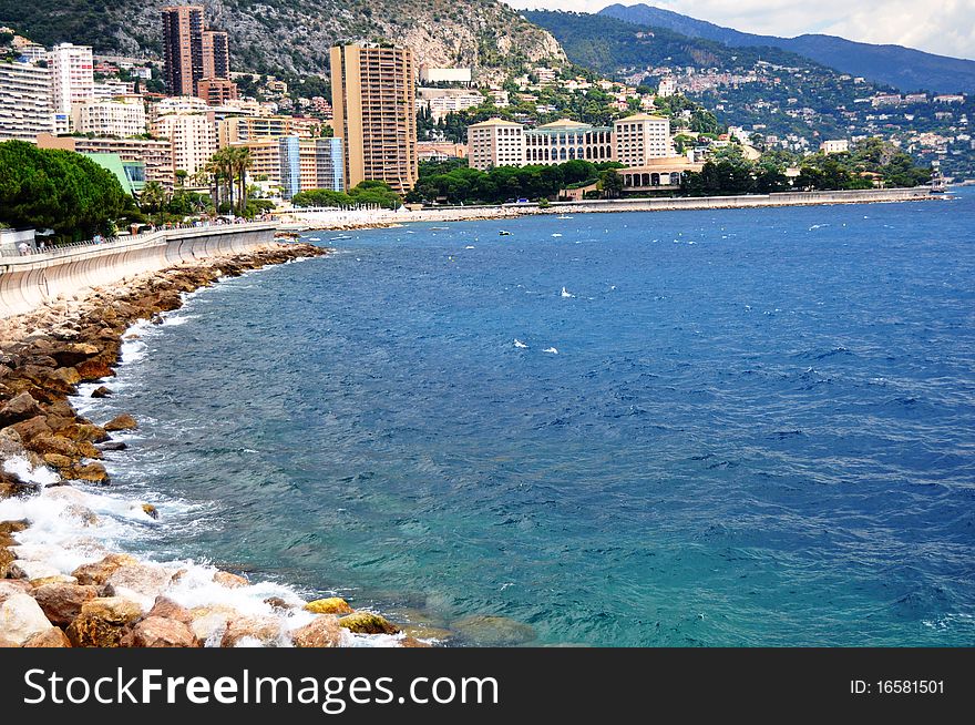 Nice sea shore view in Monte Carlo