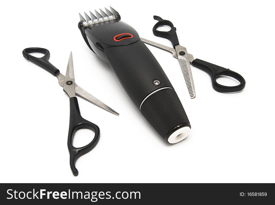 Hairclipper and clipper on white. Hairclipper and clipper on white