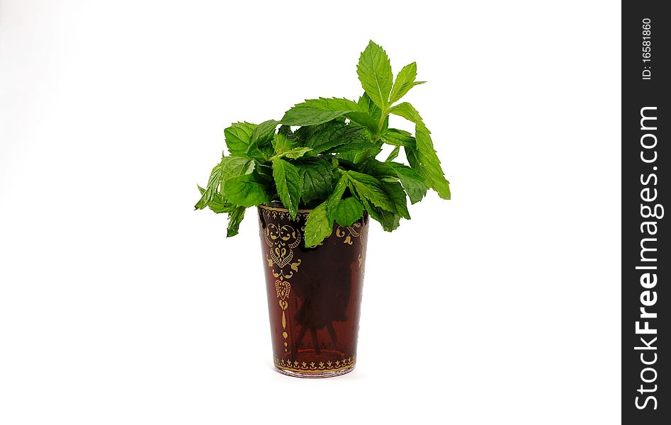 Mint in tea glass