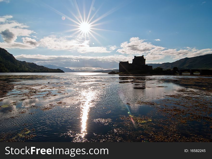 Eilean Donan Castle at the sea in Scotland. Eilean Donan Castle at the sea in Scotland
