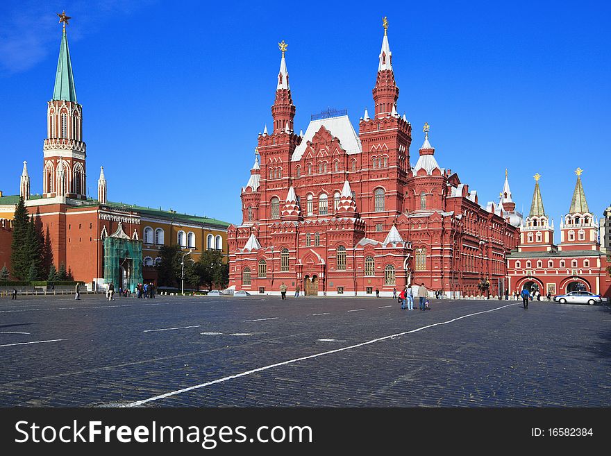 View of famous Historical museum on the Red Square. View of famous Historical museum on the Red Square