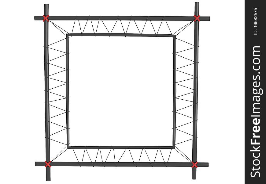 Black picture frames , isolated on white, render/illustration